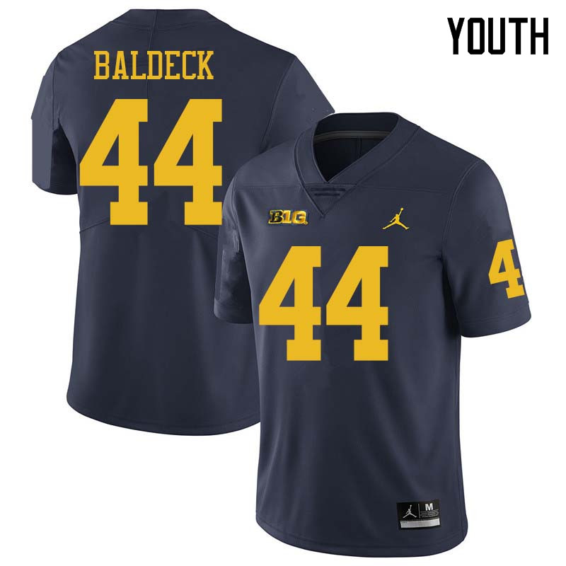 Jordan Brand Youth #44 Matt Baldeck Michigan Wolverines College Football Jerseys Sale-Navy